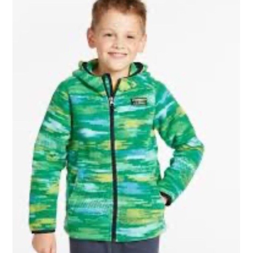L.L. Bean Kids Mountain Classic Hooded Fleece Vegan Outdoor Retro Jacket s10/12
